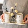 Creative Marble Texture Ceramic Toothbrush Cup Bathroom Accessories Set Soap Bottle Toothbrush Holder Soap Dish Household Tray