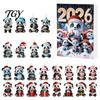 Festive Party Decoration Christmas Panda Advent Calendar, 24 Days Countdown Contains Acrylic Calendar for Kids Ornaments, Cute Hanging