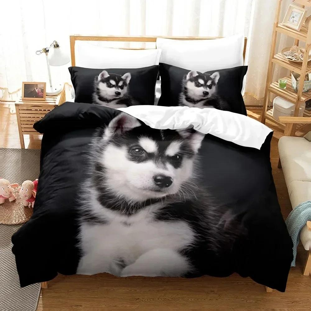 Dog Duvet Cover Cute Dogs Bedding Set Cartoon Puppy Pattern Duvet Cover Set 3D Print Dogs Pattern For Kids Adults