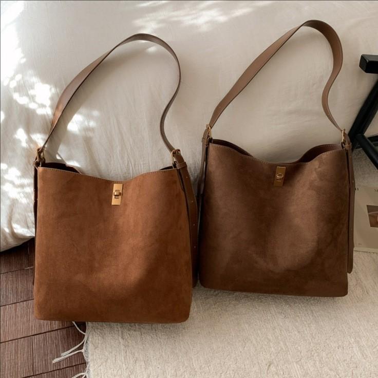 Womens Retro Matte Water Bucket Bag With Large Capacity For Daily Use