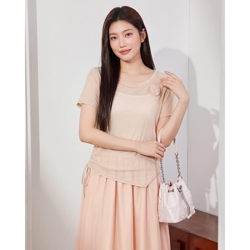 IEFIEF Plus Size Summer Two-Piece Long Dress Set