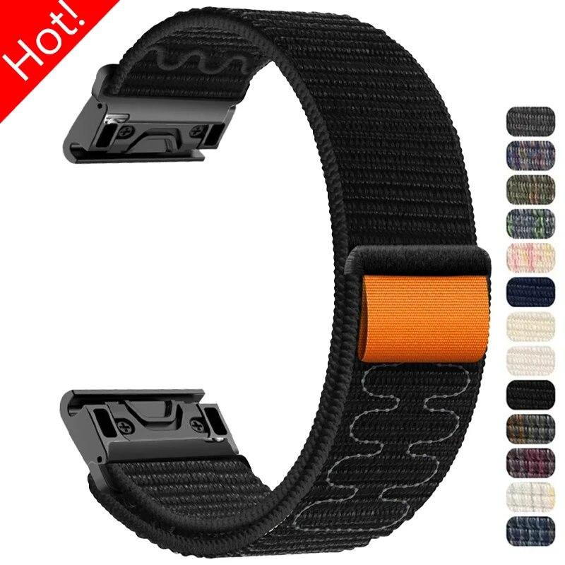 22mm 26mm Nylon Quick Fit Strap for Garmin Fenix 7X 7 Pro Fenix 6X 6 5X 5Plus Tactix 7 Forerunner 965 955 Enduro 2 Loop Band