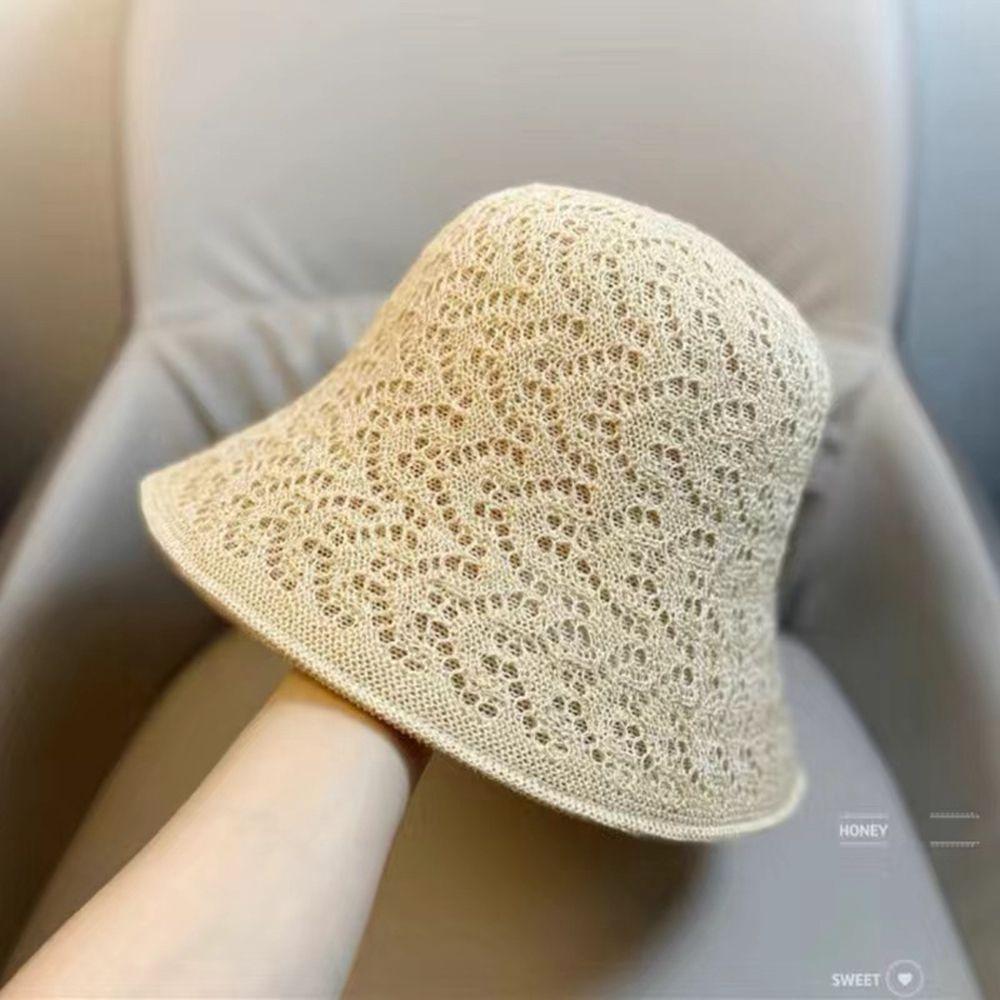 Caps Spring Basin Hollow Linen Sun Protection Sun Hat Korean Style Caps Bucket Hat Female Hats