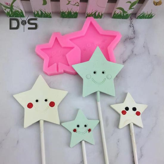 Žáruvzdorná forma na čokoládu Snadné čištění Silikonová forma na lízátko ve tvaru hvězdy