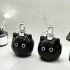 Yousheng 480ml Ceramic Soap Dispenser Black Cat Design Lead-free Soap Holder Cartoon Animal Design Shampoo Dispenser Bathroom Decor
