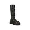Leather but knee high boots children's long boots autumn new thick heel thick sole height increase small knight boots