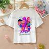 K-pop Demon Hunters White T-shirts for Girls Anime Cartoon Cute Short Sleeved Shirt Children Summer Fashion Sweet T-shirt Gifts