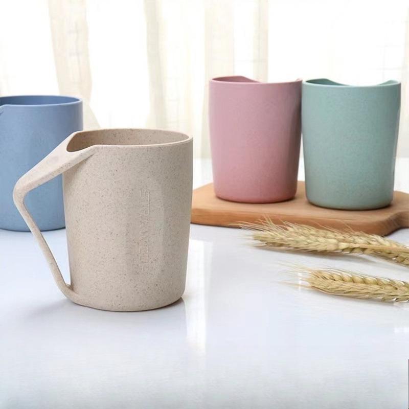 Wheat Straw Creative Mouthwash Cup - Household Slanted-mouth Couple Cup Toothbrush Holder Drinking Cup
