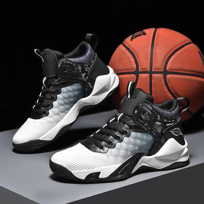 Pánské basketbalové boty Outdoorové sportovní boty Pánské nárazy tlumící vysoké studentské praktické tenisky Síťované prodyšné ležérní boty