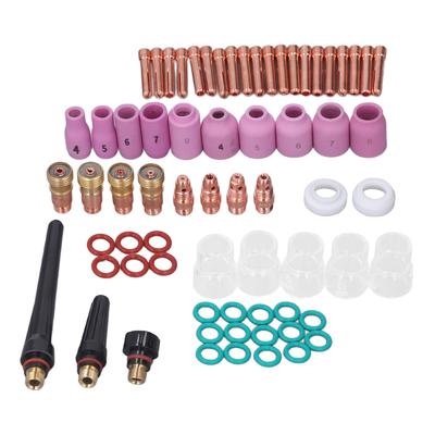 68Pcs TIG Welding Accessory Set Glass Cup Connector Electrode Coil PTFE Front Cover for WP 17 18 26