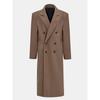 Damen Wollmischung Langer Trenchcoat mit Revers Kragen Lockerer Sitz Büro Chic Winter Oberbekleidung