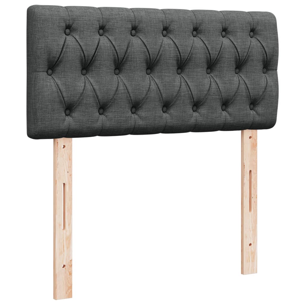 Box Spring Bed with Mattress Dark Gray 90x190 cm Fabric