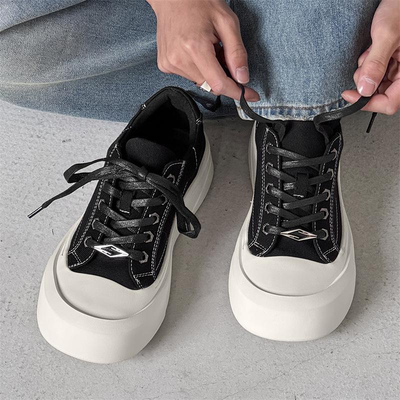 Basic board shoes niche thick-soled summer new casual breathable washed denim shoes