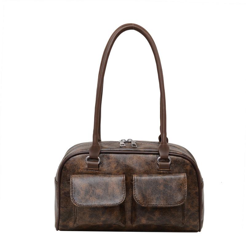 Large capacity simple retro underarm bag women's fashion popular simple handbag trendy shoulder bag