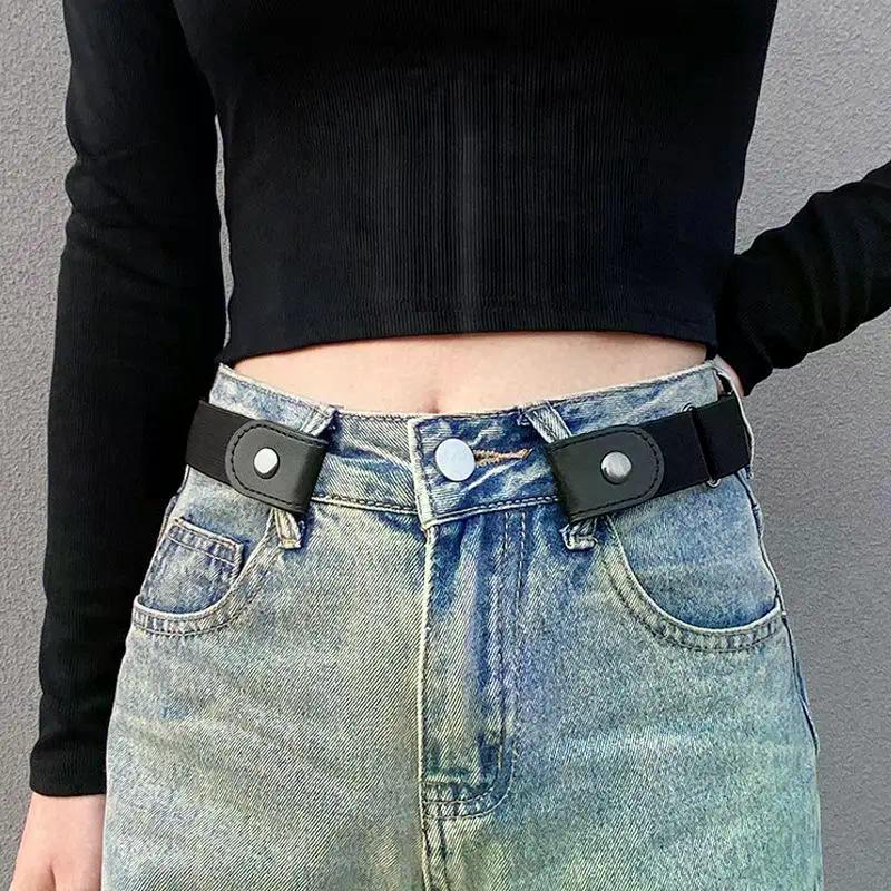 1Pcs Jean Pants Dresses No Buckle Stretch Elastic Waist Belt For Women Men No Buckle-Free Waist Belt