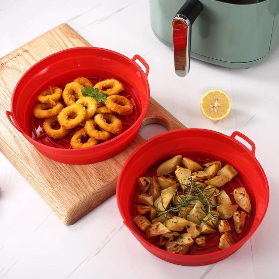 Yousheng Silicone Air Fryer Liners Foldable Baking Tray Non-Stick Fried Chicken Silicone Basket High-Temperature Resistant Cake Cookie Maker