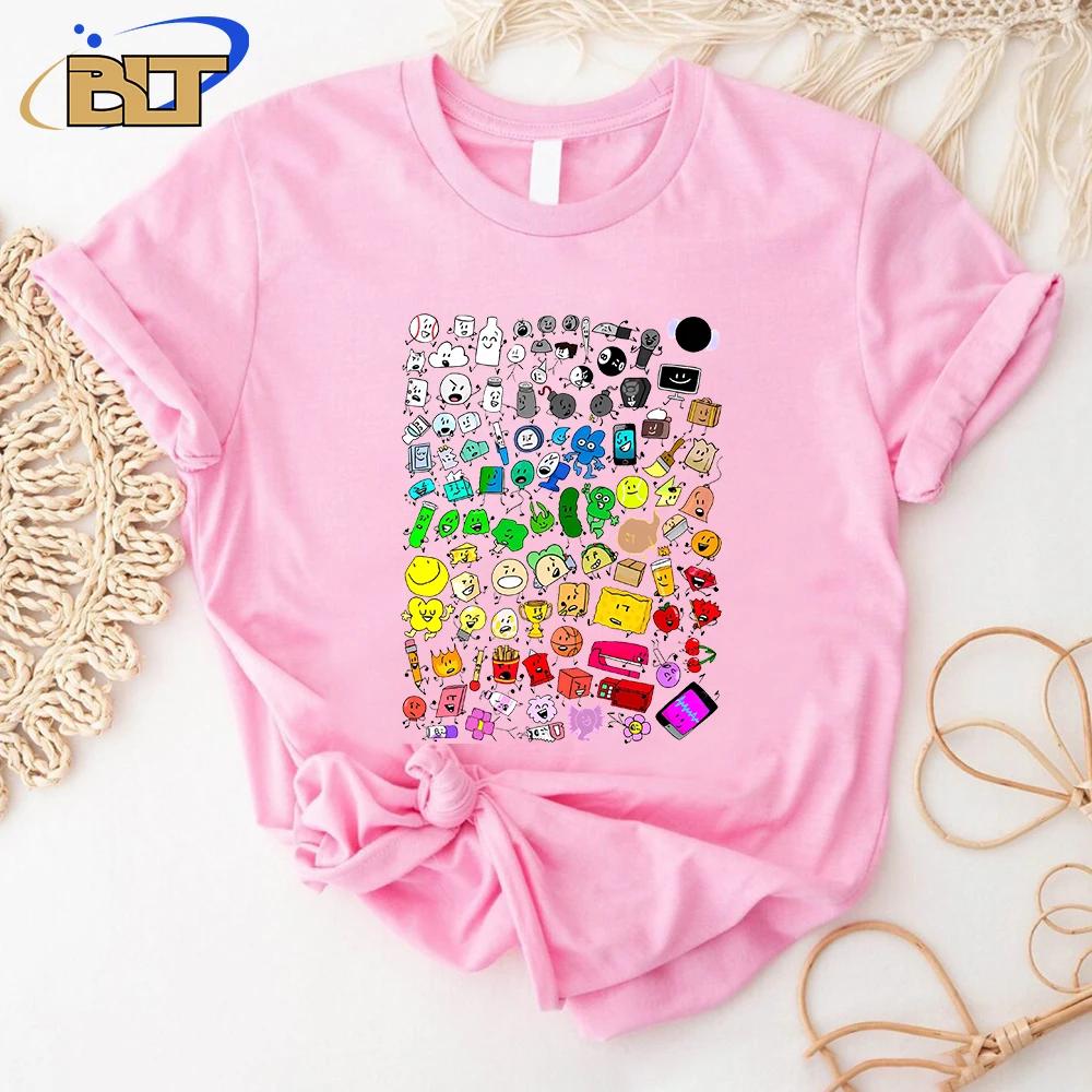 Inanimate Insanity All Characters Print Womens Classic TShirt Adult Novelty Short Sleeve Personality Casual Tops