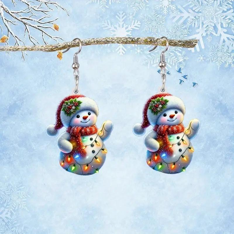 

CAOSHI Cute Snowman Dangle Earrings for Women Fashion Acrylic Christmas Gifts Accessories Delicate Charming Party Jewelry Gifts