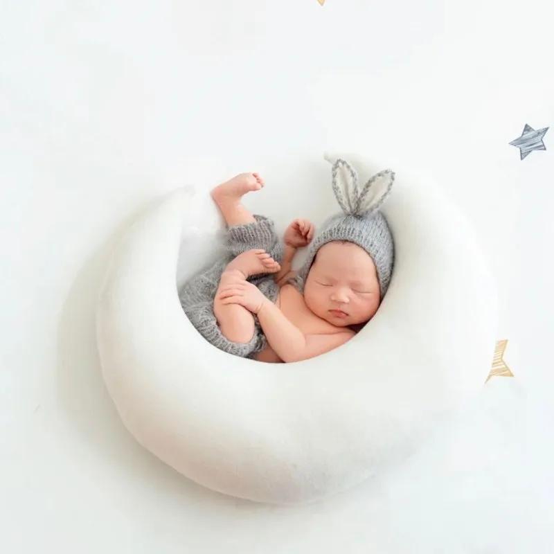 

Baby Photography Props for Newborns Clothing for Baby s First Month and Hundredth Day Moon Shaped Pillow Accessories and Styles Fabric