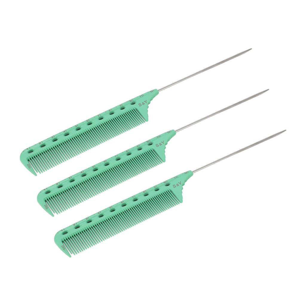 3 pcs Peigne à queue de rat Professionnel Ergonomique Portable Peigne crêpeur Outil de coiffage pour Cheveux épais Bouclés Longs