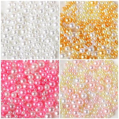 Beads Crafts Filler Handmade DIY Necklace Imitation Pearl Beads No Hole UV Resin Jewelry Making