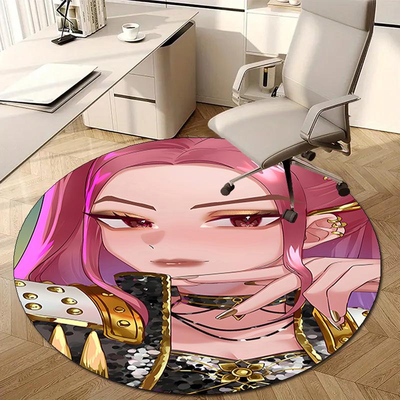 1pc KPop Demon Hunters MIRA3 Design Printed Area Round Carpet for Bedroom Living Room Home Decor Rugs Mat Non Slip Mat Rug for Bedside