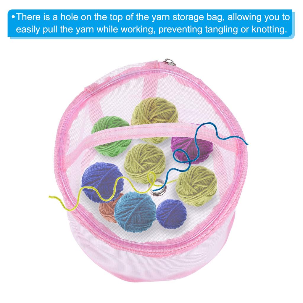 1/2pcs Yarn Storage Bag Portable Crochet Knitting Bag Case Skein Ball Holder Mesh Basket Organizer Crocheting Tote for Sewing