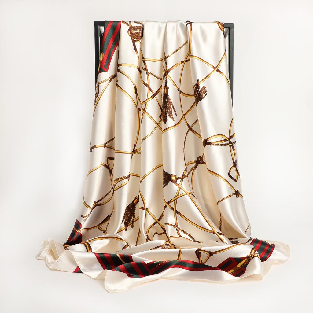 Women Silk Square Scarf Lady Bandana Head Wrap Shawl Satin Foulard Female Large Hijab Neckerchief Scarves Pashmina 2021 Headband