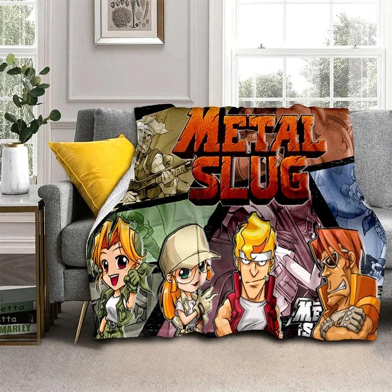 Retro Game Metal Slug Gamer Cartoon Blanket,Soft Throw Blanket for Home Bedroom Bed Sofa Picnic Travel Office Cover Blanket Kids