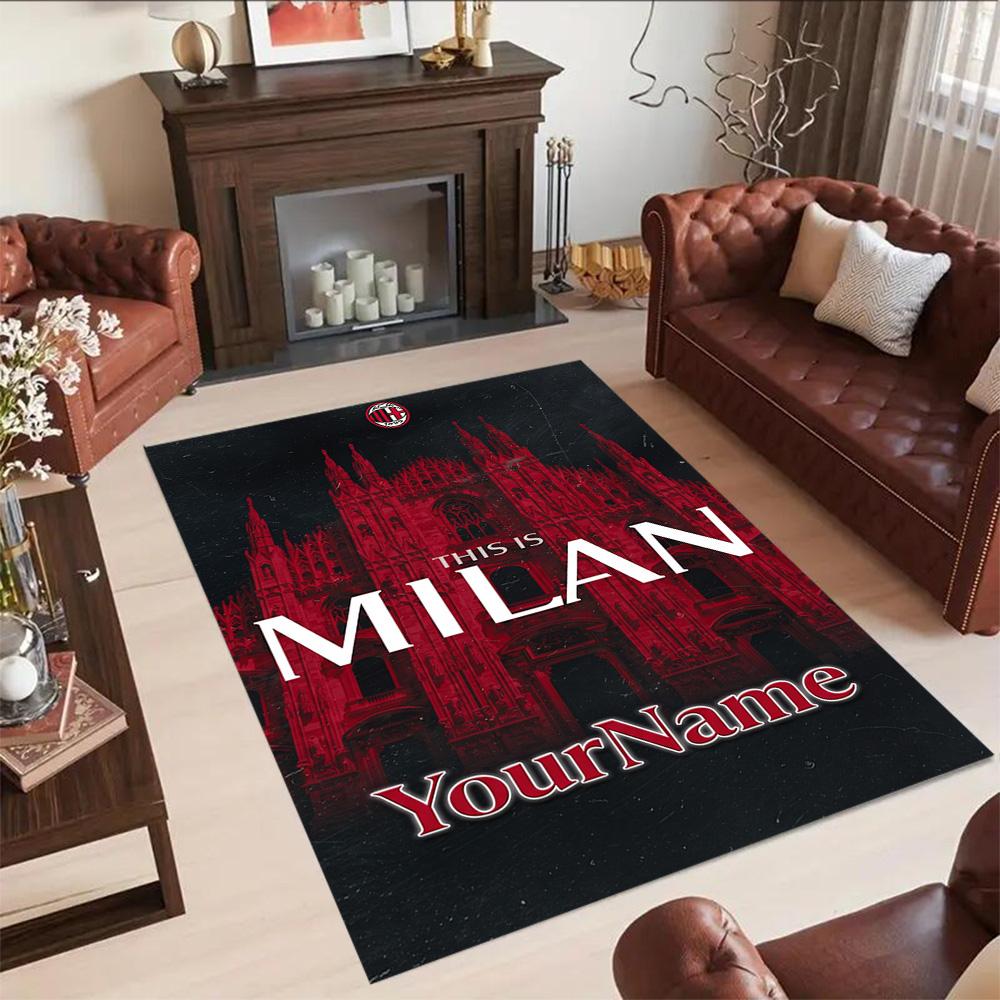 Ac Milan Personalized Name Floor Mat Perfect for Outdoor Decorate room Entryway Living Rooms Antislip Carpet Anime Office Decor
