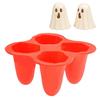4-Grid Ghost Chocolate Ice Mold Ghost Chocolate Candy Mold Halloween Ghost Silicone Casting Mold Reusable Making Ice Mould