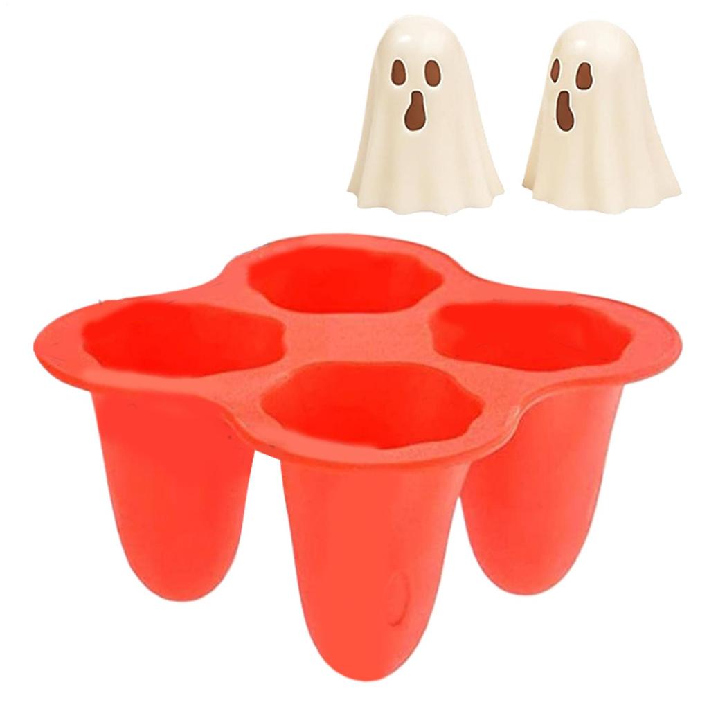 4-Grid Ghost Chocolate Ice Mold Ghost Chocolate Candy Mold Halloween Ghost Silicone Casting Mold Reusable Making Ice Mould