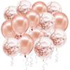 Pearl Rose Gold Latex Balloons Pearl White Metal Rose Gold Confetti Balloon Ribbon Wedding Bridal Shower Decor Birthday Globos