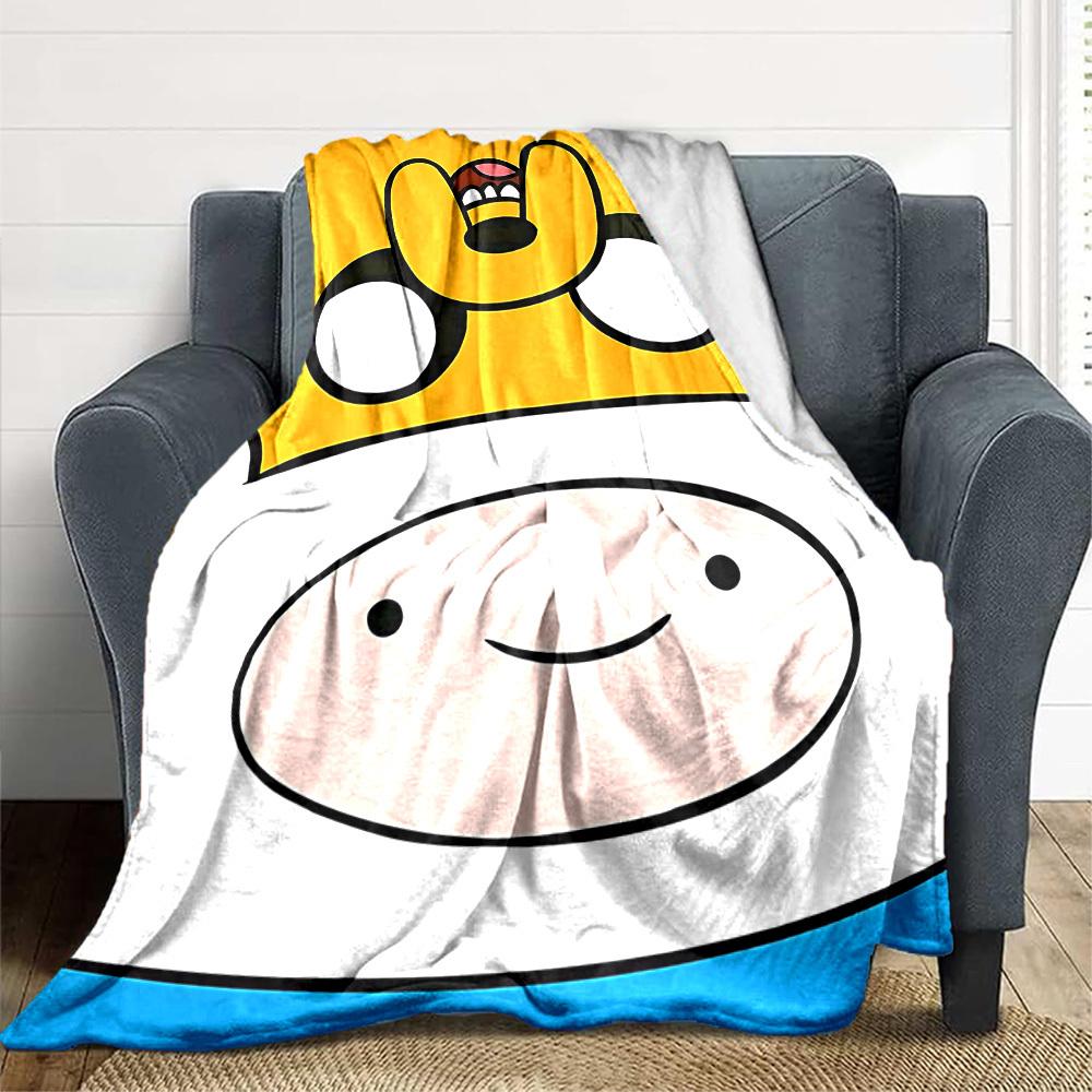 1pc Adventure Time Finn Flannel Blanket, Soft Skin-Friendly with Digital Printing, Various Sizes Available for Family, Friends, Birthday, 143