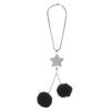 Partuto 1pcs Artificial Crystal Pentagram 2 Pill Car Seat Rear View Mirror Pendant Accessories Car Hanging Ornament Black