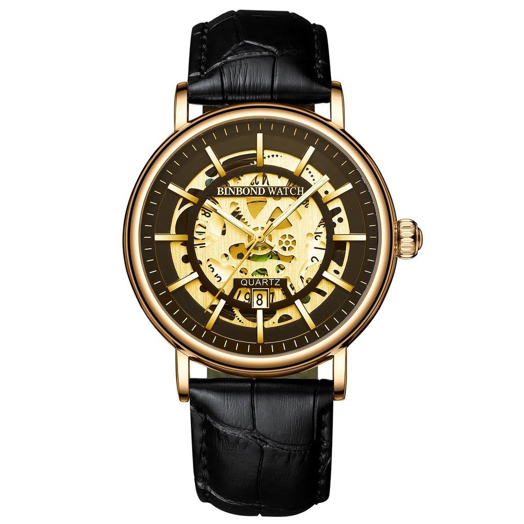 2025 new fashion trend watch multi-function hollow watch luminous waterproof men's watch