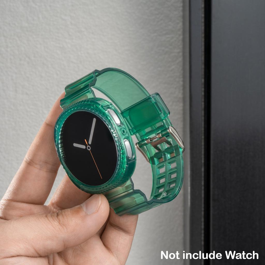 Przezroczyste Etui+Pasek do Samsung Galaxy Watch 8 40 44mm Opaska Pulseira Silikonowa Bransoleta Correa do Galaxy Watch 8 Classic 46mm