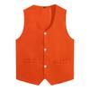 Womens Mens Button Vest Uniform Adult Waiter Bartender Work Uniform Unisex Volunteer Activity Vest Waistcoat