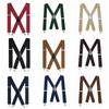 5cm Wide X-Type Suspenders Solid Color Elastic Pants Braces Simple Adjustable Suspenders  Business