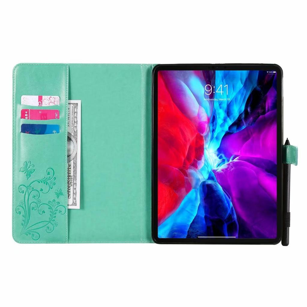Suitable for iPad pro11-inch 2020 tablet leather case, butterfly embossed card holder, anti-drop protective case