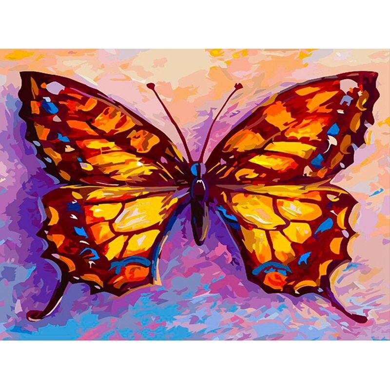 Full Drill Round  Diamond Painting 5D  Colorful Butterfly For Children Diy Diamond Embroidery Animal Home Decor
