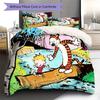 Calvin and Hobbes Pattern Bedding Quilt Set Quilt Cover Pillowcase Home Decoration Gift (1 * Duvet Cover + 2 * Pillowcase, Without Core)
