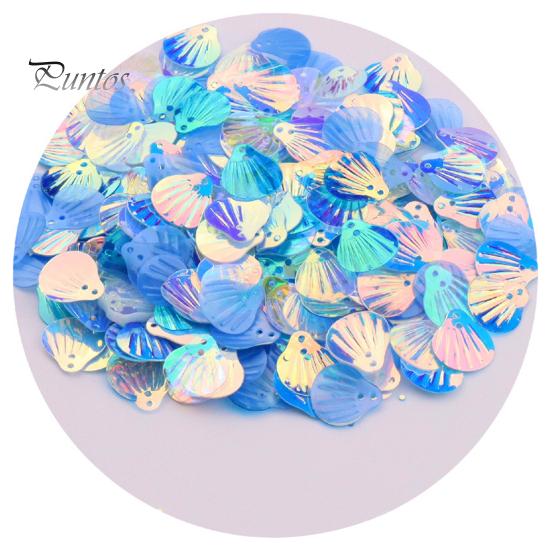 

Многоцветные декоративные блестки в виде ракушек, портативные овальные голограммы, пайетки в виде русалки, блестки для повседневного использования синий