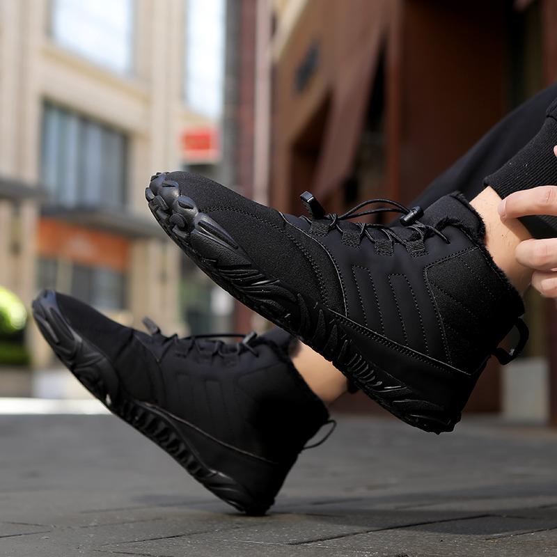 TUINANLE Winter Snow Boots Barefoot Hiking Shoes Warm Lined Booties Anti Slip Wide Toe Ankle Booties for Climbing