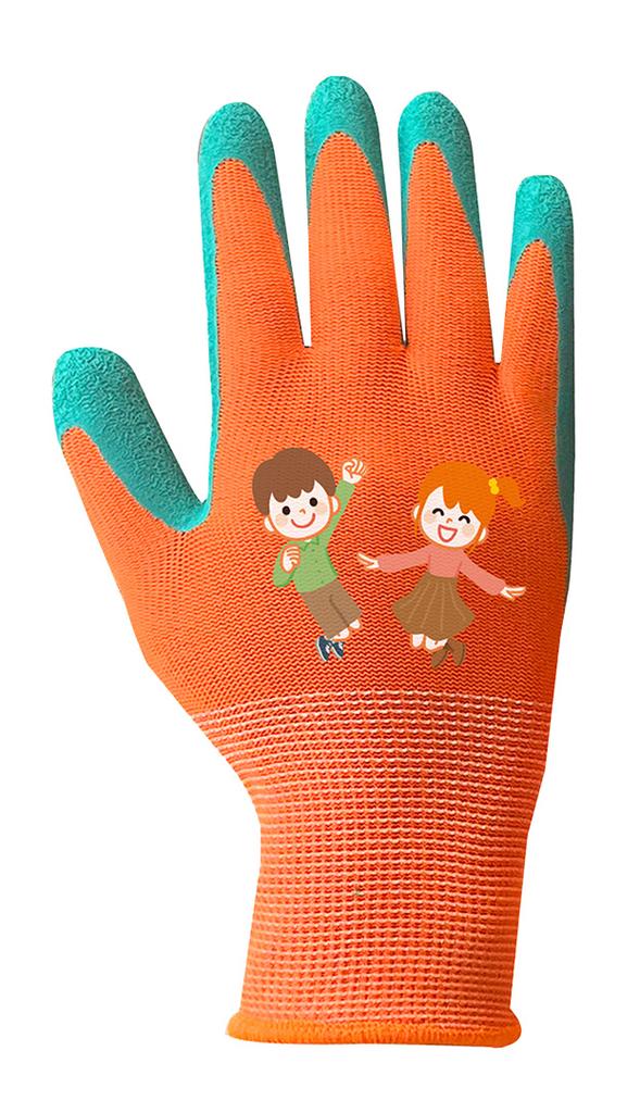 Children's work gloves, latex-coated polyester (crincle), size 3