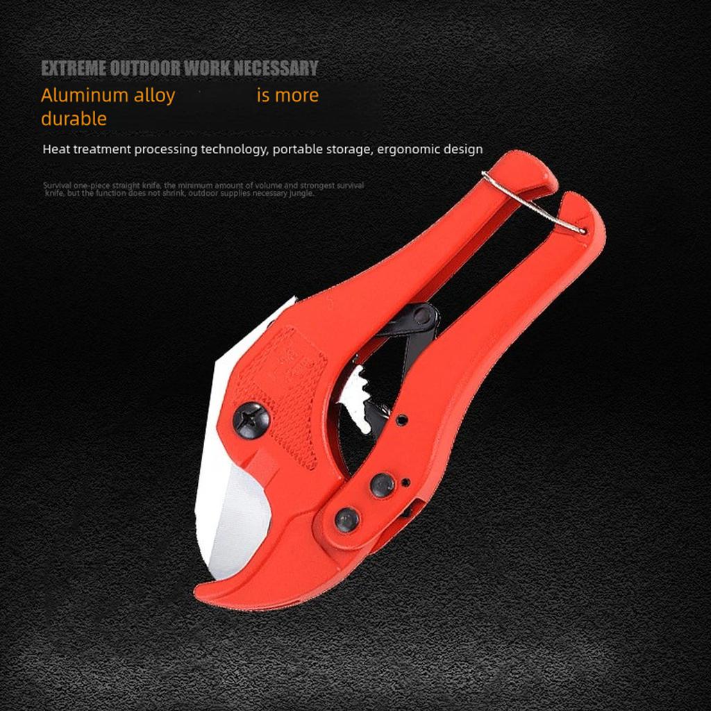 Aluminum Alloy PVC Pipe Cutter With Safety Lock For Quick Clean Cutting Ergonomic Handle Durable Steel Blade