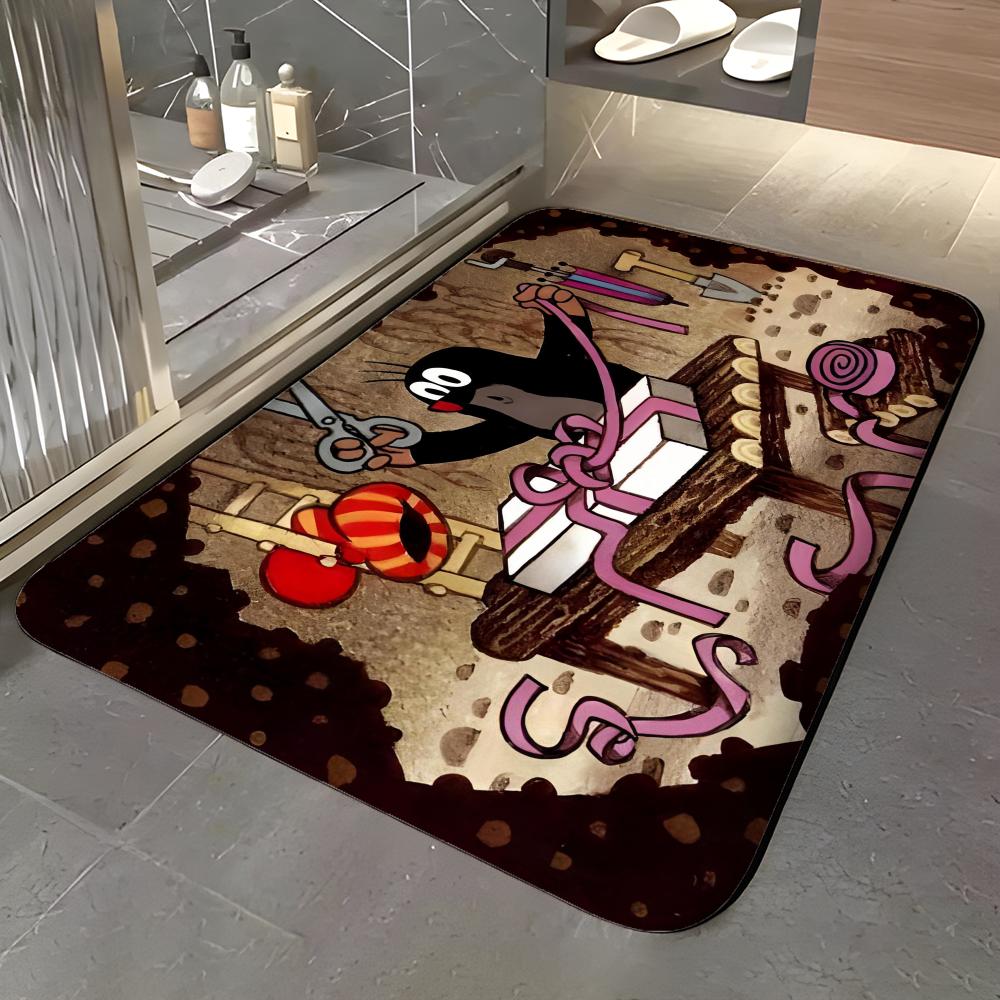 Cartoon K-Krtek Floor Mat Soft Flannel Entrance Door Mat Non Slip Absorbent Bathroom Bedroom Floor Rug