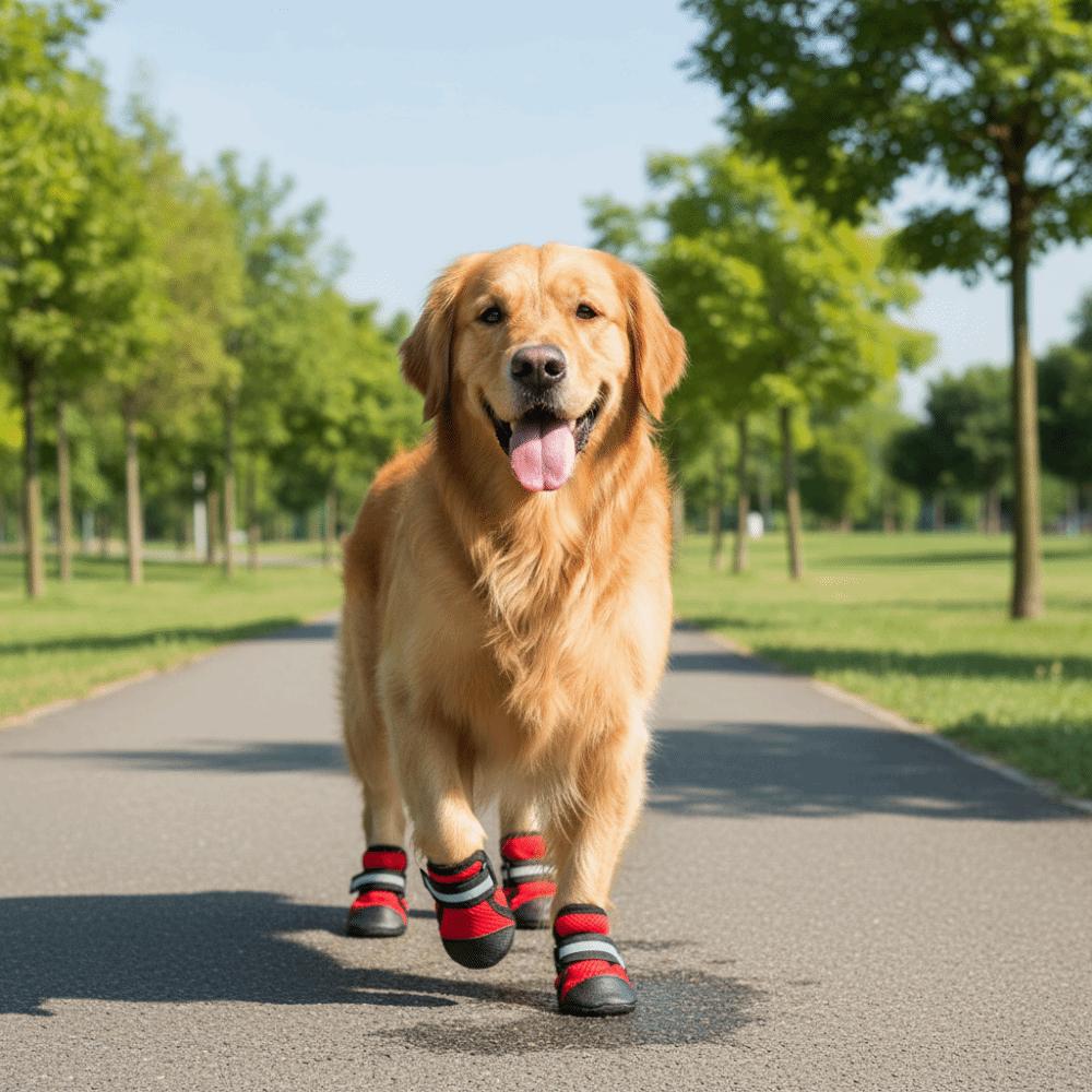 4 pcs/set Breathable Pet Shoe Cover Soft Sole Dog Walking Boots Dog Mesh Shoes  Running Activities