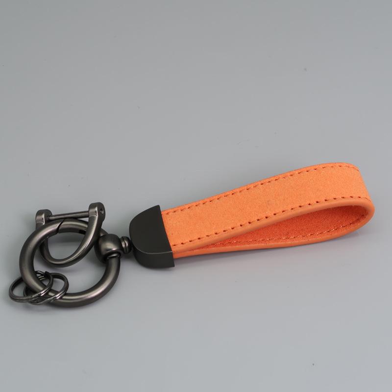 Customizable Microfiber Suede Car Keychain - Laser Engraved Logo Gift
