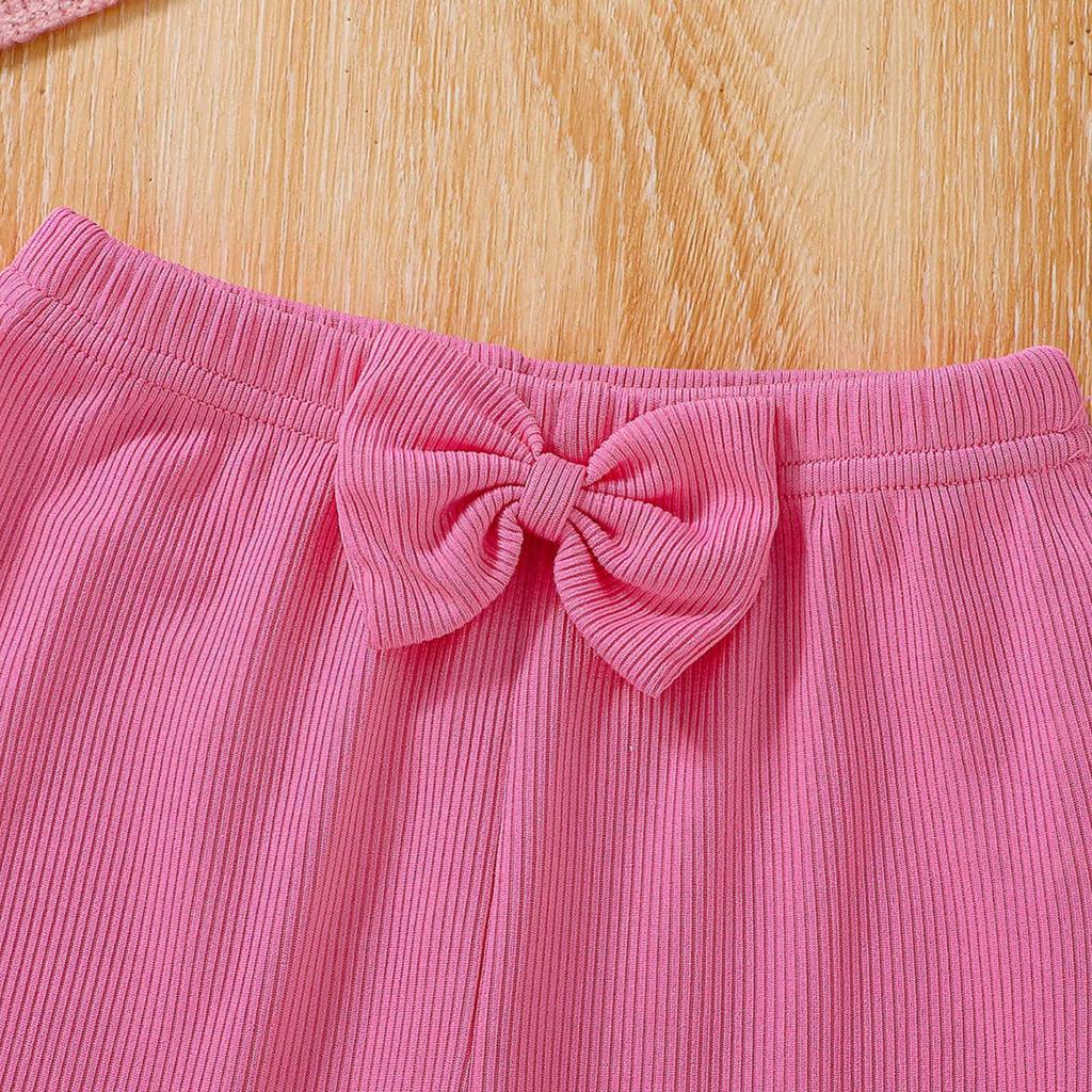 Βρεφικό Σετ Ρομπάκι με Αλφαβητική Εκτύπωση - Παντελόνι με Φιόγκο Σετ Δύο Τεμαχίων